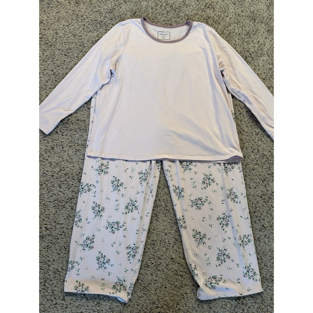 Charter Club Pajama Set XXL Lavenderโ Floral Lounge Sleepwear Soft 2 Piece Women